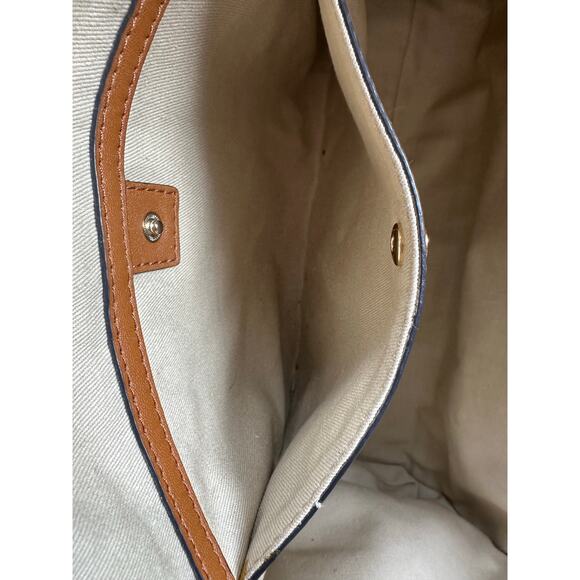 EUC Tory Burch Limited Edition Hawaii Embroidered Canvas Leather Boho Tote Bag - Picture 8 of 10